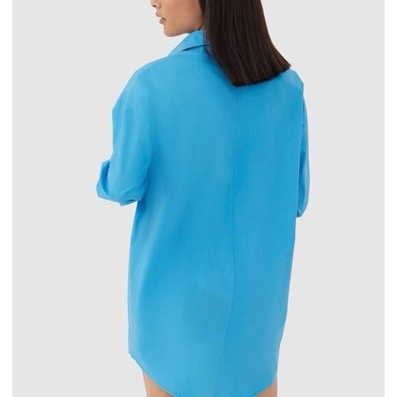 NWT 4th & Reckless Blue Capri Oversized Shirt. Size M - Picture 3 of 13